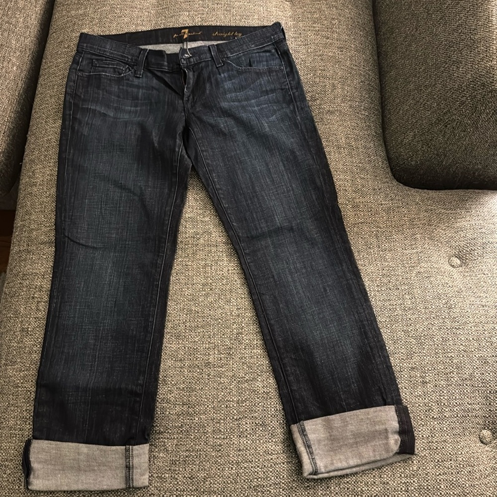 7 For All Mankind straight leg cropped jean